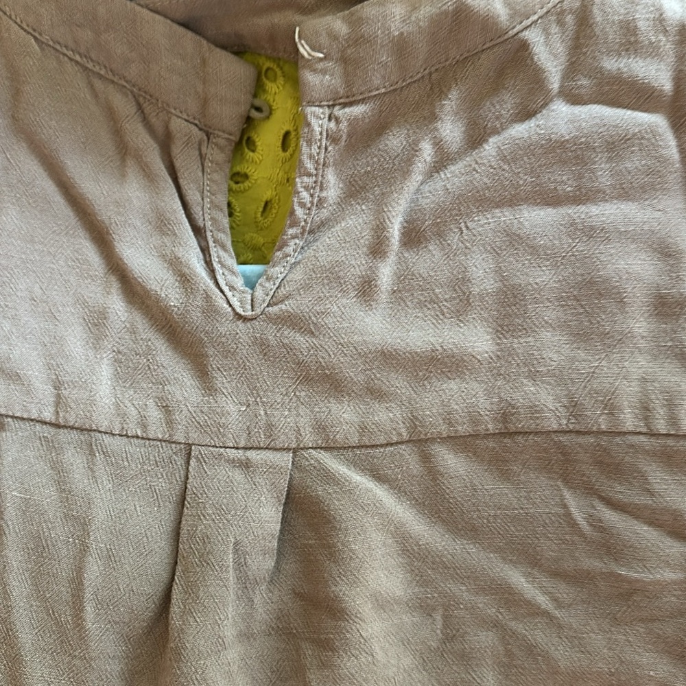 Callie Mac Brown Hi-Low Tunic | Linen Blend | Coastal Chic | Flowy Boho Top - Picture 5 of 7